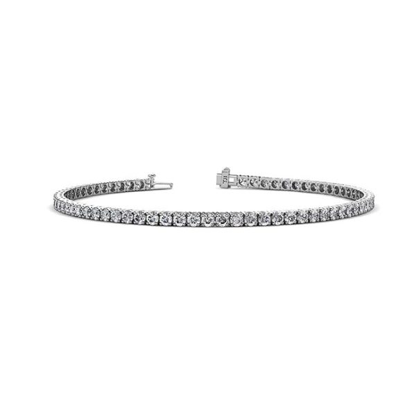 TriJewels Natural Diamond Women Eternity Tennis Bracelet 14K White Gold